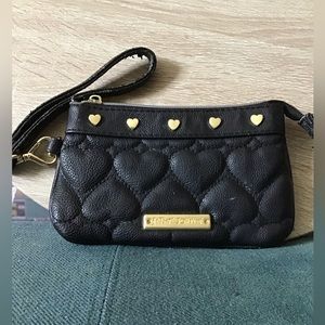 Betsey Johnson black and gold wristlet